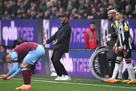 BURNLEY, ENGLAND - MAY 04: Vincent Kompany, manager of Burnley reacts on the touchline during the Premier League match between Burnley FC and Newcastle United at Turf Moor on May 04, 2024 in Burnley, England. (Photo by Stu Forster/Getty Images)