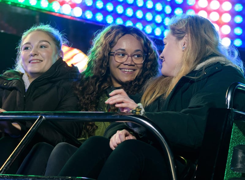 Children and adults enjoying the rides at Towneley Park's bonfire and fireworks night. Photo: Kelvin Stuttard