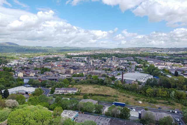 Looking over Burnley from Healey Heights, part of the South Pennines Park