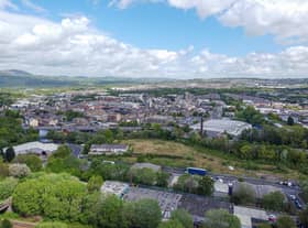 Looking over Burnley from Healey Heights, part of the South Pennines Park