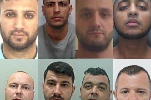 Eight members of a Manchester-based drugs gang have been jailed for more than 80 years following an investigation into a shooting in Burnley