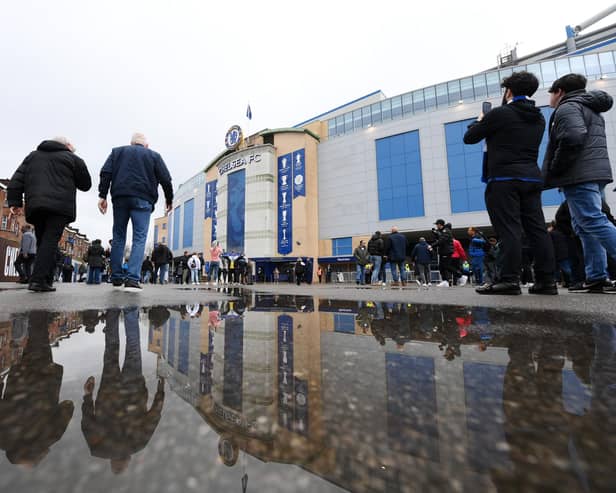 LONDON, ENGLAND - MARCH 17: General view outside the stadium prior to the Emirates FA Cup Quarter Final between Chelsea FC and Leicester City FC at Stamford Bridge on March 17, 2024 in London, England. (Photo by Mike Hewitt/Getty Images)