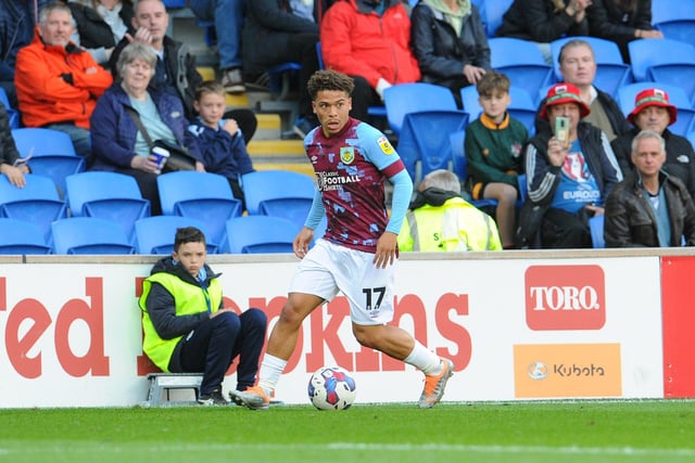 Burnley's Manuel Benson during the game

Skybet Championship - Cardiff City v Burnley - Saturday 1st October 2022 - Cardiff City Stadium - Cardiff