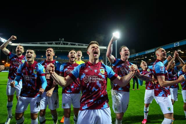 Burnley players celebrate as champions

Photographer Alex Dodd/CameraSport

The EFL Sky Bet Championship - Blackburn Rovers v Burnley - Tuesday 25th April 2023 - Ewood Park - Blackburn

World Copyright © 2023 CameraSport. All rights reserved. 43 Linden Ave. Countesthorpe. Leicester. England. LE8 5PG - Tel: +44 (0) 116 277 4147 - admin@camerasport.com - www.camerasport.com