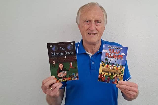 Author Brian Beresford with his children's books