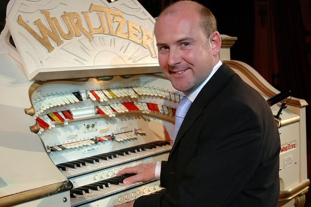 Alistair Butterfield: "The Tower Ballroom Wurlitzer organ."
Organist John Bowdler is pictured here seated at the Wurlitzer