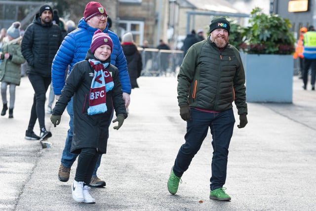 Burnley fans arrive at Turf Moor before the Championship fixture against Middlesbrough. Photo: Kelvin Stuttard