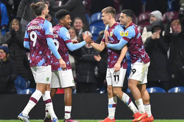 Burnley's Scott Twine is congratulated on scoring the winning goal

The EFL Sky Bet Championship - Burnley v West Bromwich Albion - Friday 20th January 2023 - Turf Moor - Burnley