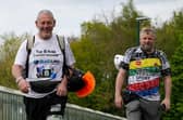 Padiham's Ian Chapman (left) and his friend Gavin Weir were still smiling despite a series of mishaps that de-railed their plans to rollerskate 80 miles in the Netherlands for charity