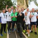 Pendle MP Andrew Stephenson at the tug-of-war for Macmillan Cancer Support