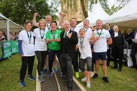 Pendle MP Andrew Stephenson at the tug-of-war for Macmillan Cancer Support
