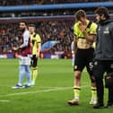 BIRMINGHAM, ENGLAND - DECEMBER 30: Jordan Beyer of Burnley leaves the field dejected after suffering an injury during the Premier League match between Aston Villa and Burnley FC at Villa Park on December 30, 2023 in Birmingham, England. (Photo by Ryan Pierse/Getty Images)