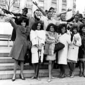 Mandatory Credit: Photo by Mediapunch/Shutterstock (10497710a)
Popgroups From the Motown Group Arrive in London 03-16-1965 Supremes L to R - Flo Mary Diana Betty Kelley Roalind Ashford Martha Reeves David Ruffin Melvin Smokey Bobby R Paul W Eddie K Ronnie and Pete
Motown 1965