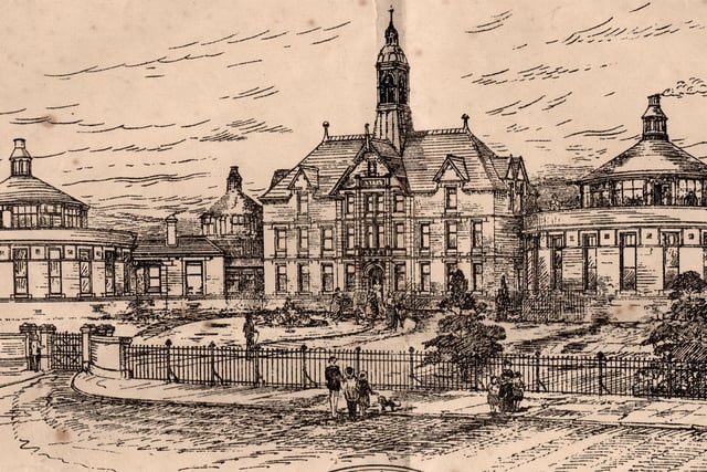 An image of Burnley’s first hospital, the Victoria, which was published by the Burnley Gazette in 1886 when the hospital was opened by Prince Albert Victor.