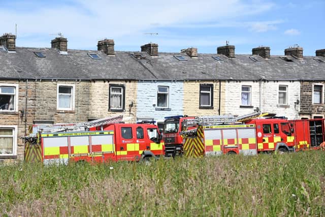 Emergency services were called to reports a house had collapsed in Sefton Terrace, Burnley (Credit: Kelvin Stuttard)