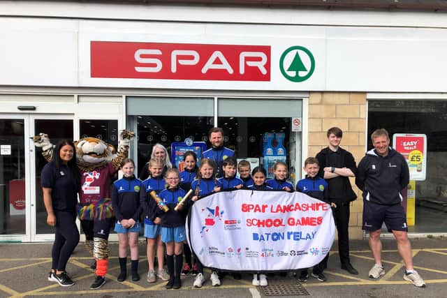 Pupils from St Stephen's CE Primary School, Burnley, received the SPAR baton