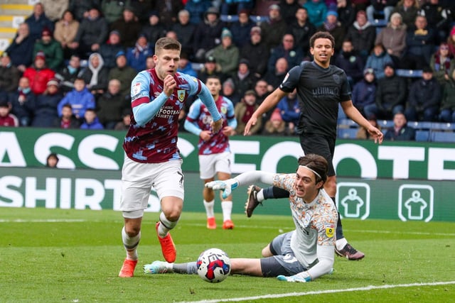 The Icelandic international grabbed two assists for the Championship leaders as they thumped Huddersfield Town 4-0 at Turf Moor, earning him a WhoScored rating of 8.7.
