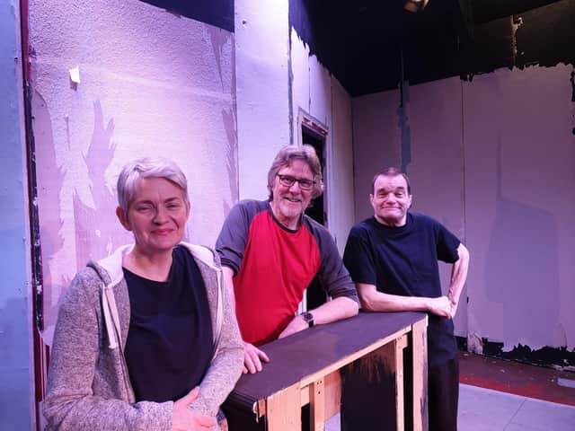 Liz Wood and Paul Higginbottom with director Steve Gill (centre)