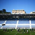 LISBON, PORTUGAL - AUGUST 18: General view inside the stadium during a training session ahead of their UEFA Champions League Semi Final match against Bayern Munich at Estadio do Restelo on August 18, 2020 in Lisbon, Portugal. (Photo by Franck Fife/Pool via Getty Images)
