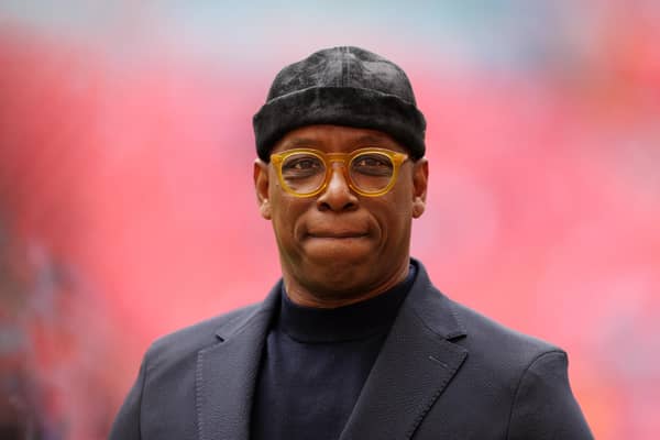 LONDON, ENGLAND - APRIL 21: Ian Wright looks on prior to the Emirates FA Cup Semi Final match between Coventry City and Manchester United at Wembley Stadium on April 21, 2024 in London, England. (Photo by Richard Heathcote/Getty Images)