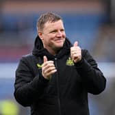 BURNLEY, ENGLAND - MAY 04: Eddie Howe, Manager of Newcastle United, gives a thumbs up following the team's victory during the Premier League match between Burnley FC and Newcastle United at Turf Moor on May 04, 2024 in Burnley, England. (Photo by Stu Forster/Getty Images)