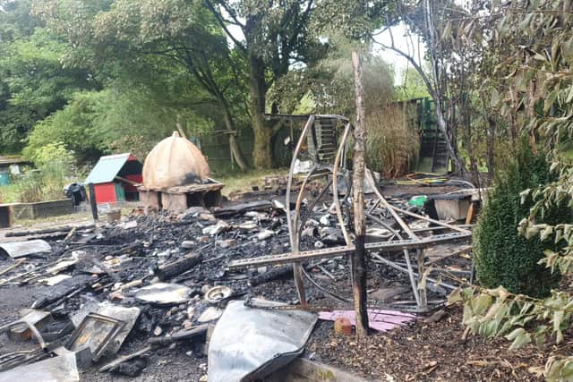 The blaze destroyed the allotment's main shed containing numerous equipment for running children's groups.