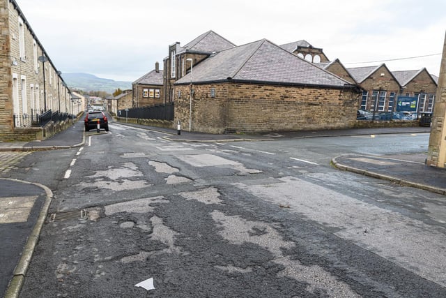 Potholes in Nairne Street in Burnley. Photo: Kelvin Stuttard