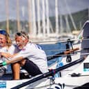 Emma and fellow rower John at the finish line.