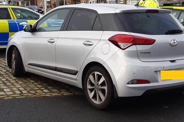 The vehicle pictured had been stopped doing 44mph in a 30mph zone in Squires Gate Lane, Blackpool, and the driver was given a ticket (Credit: Lancashire Police)