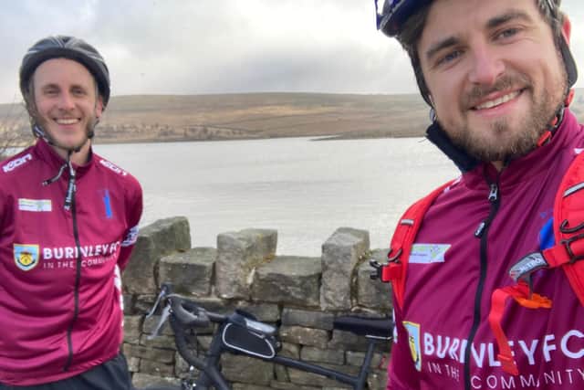 Michael Colquhoun and Gwilym Jones, fom Burnley FC in the Community, are cycling from Burnley to Belfast