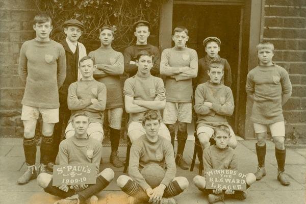 St Paul's Football Team 1910. Credit: Lancashire County Council