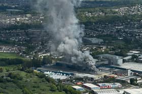 Blaze at Warburtons factory in Burnley, Lancashire. 