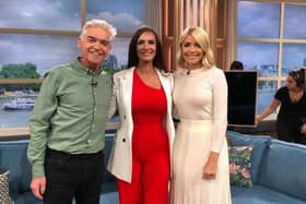 Carrie-Ann Kay, of Rene K Couture, when she appeared on 'This Morning' with Holly Willoughby, who announced she is leaving the show after 14 years, this week and former presenter Philip Schofield, who left the show earlier this year.