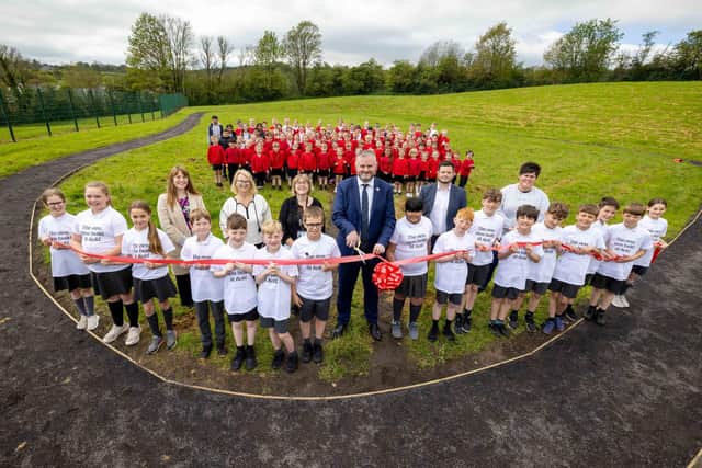 Running track opening at Barrowford St Thomas CE Primary School in Barrowford
