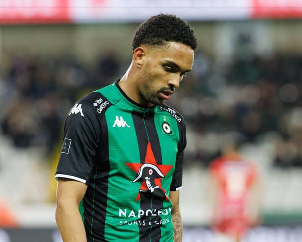 Cercle's Victor Da Silva Vitinho pictured during a soccer match between Cercle Brugge and KV Kortrijk, Saturday 12 March 2022 in Brugge, on day 31 of the 2021-2022 'Jupiler Pro League' first division of the Belgian championship. BELGA PHOTO KURT DESPLENTER (Photo by KURT DESPLENTER / BELGA MAG / Belga via AFP) (Photo by KURT DESPLENTER/BELGA MAG/AFP via Getty Images)