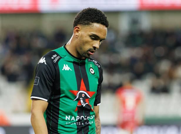 Cercle's Victor Da Silva Vitinho pictured during a soccer match between Cercle Brugge and KV Kortrijk, Saturday 12 March 2022 in Brugge, on day 31 of the 2021-2022 'Jupiler Pro League' first division of the Belgian championship. BELGA PHOTO KURT DESPLENTER (Photo by KURT DESPLENTER / BELGA MAG / Belga via AFP) (Photo by KURT DESPLENTER/BELGA MAG/AFP via Getty Images)