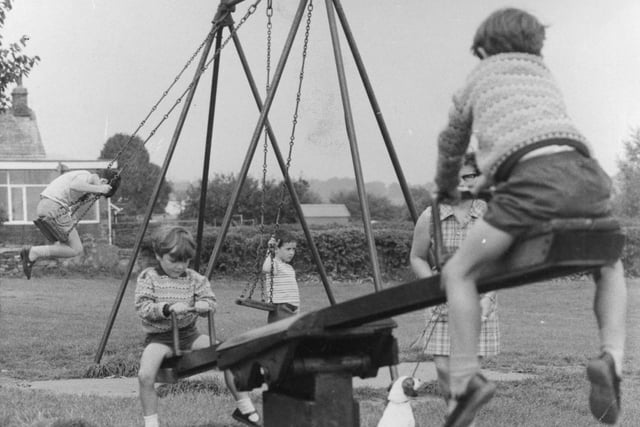 Small playing areas like this were dotted all around the county - this 1969 version of the see-saw is not a patch on the modern ones we see now