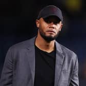 BURNLEY, ENGLAND - OCTOBER 25: Vincent Kompany Burnley Manager during the Sky Bet Championship between Burnley and Norwich City at Turf Moor on October 25, 2022 in Burnley, England. (Photo by Nathan Stirk/Getty Images)