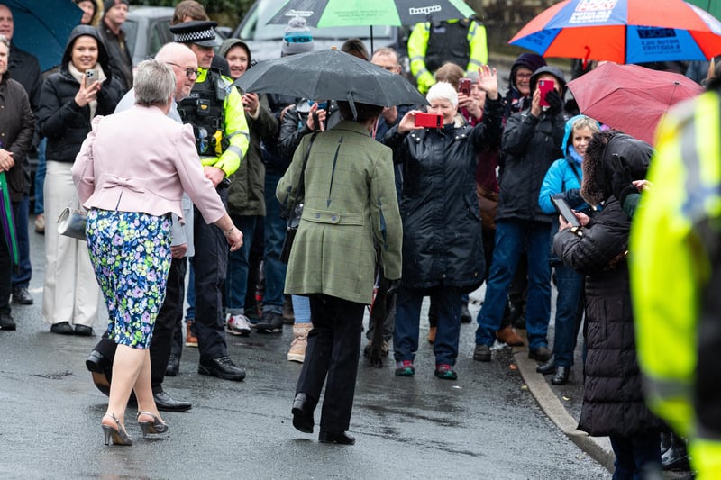 Princess Anne leaves the Trawden Arms and heads to the Trawden Forest Community Centre. Photo: Kelvin Lister-Stuttard