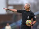 BURNLEY, ENGLAND - FEBRUARY 13:  Referee Martin Atkinson during the Premier League match between Burnley and Liverpool at Turf Moor on February 13, 2022 in Burnley, England. (Photo by Alex Livesey/Getty Images)