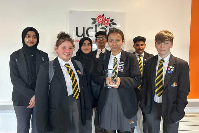 Colne Primet Academy students won a Young Enterprise award at UCLan