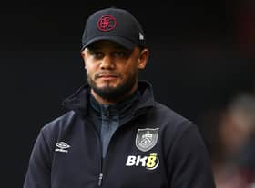 BOURNEMOUTH, ENGLAND - JANUARY 07: Vincent Kompany the manager of Burnley looks on during the Emirates FA Cup Third Round match between AFC Bournemouth and Burnley at Vitality Stadium on January 07, 2023 in Bournemouth, England. (Photo by Michael Steele/Getty Images)