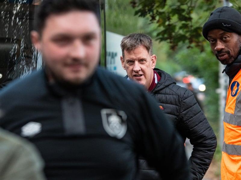 Burnley fans arrive at the Peninsula Stadium for the Carabao Cup tie with Salford City. Photo: Kelvin Lister-Stuttard