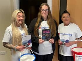 Staff from Perrys Burnley Vauxhall, who helped to organise the Rosemere Cancer Foundation fundraising day, ( from left to right,)Leoni
Leyland, Alison Hull and Elizabeth Cousins
