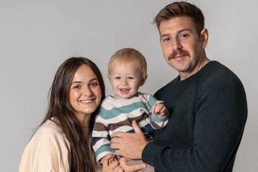 Nathan Summersgill-Smith with his wife Amelia and their son Noah. Nathan died of cancer two days after the couple tied the knot in a moving ceremony in their own home.