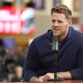 PHOENIX, ARIZONA - FEBRUARY 09: Former NFL player J.J. Wattspeaks on radio row ahead of Super Bowl LVII at the Phoenix Convention Center on February 9, 2023 in Phoenix, Arizona. (Photo by Mike Lawrie/Getty Images)