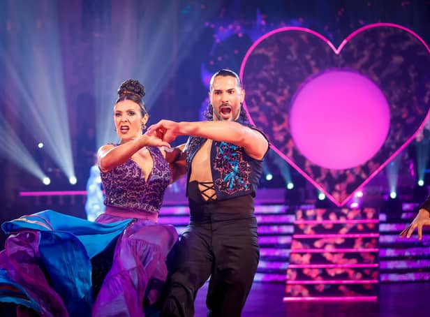 <p>Kym Marsh and Graziano Di Prima during the live show of Strictly Come Dancing</p>