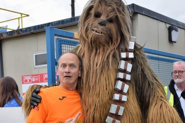 Britain's Got Talent comedian Steve Royle with Star Wars' Chewbacca.