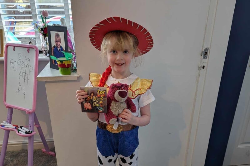 Phoebe, five, as Jessie from Toy Story.