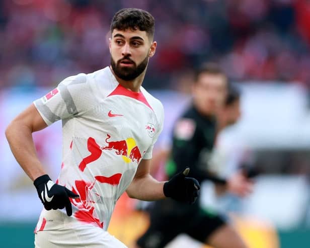 LEIPZIG, GERMANY - MARCH 11: Joško Gvardiol of RB Leipzig looks on during the Bundesliga match between RB Leipzig and Borussia Mönchengladbach at Red Bull Arena on March 11, 2023 in Leipzig, Germany. (Photo by Martin Rose/Getty Images)